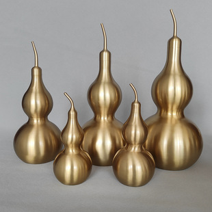 Copper gourd ornaments can be opened with leaf gossip gourd ornaments home decoration copper crafts manufacturers supply wholesale