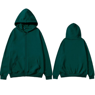Cross-border European and American men's and women's zipper shirt cardigan hooded sweater solid color blank sportswear top