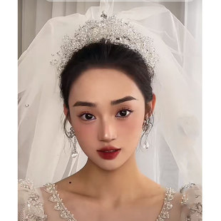 2024 New Bridal French Style Retro Wedding Dress Earrings Crystal Elegant Long Simple Wedding Dress Earrings Elegant
