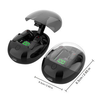 New Pro One Bluetooth Headset Bilateral Stereo One-Button Open Cover Low Power Consumption Transparent Warehouse Smart Digital Display