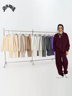Autumn 2025 American Crewneck Tide Brand High Street fleece-lined Sweatshirt suit Straight Casual Sports Pants Two-Piece Set for Men