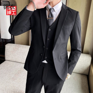 College Students Workplace Interview Men's Business Formal Wear Business Wear Shoulder Pad Graduation Dress Casual Suit Pants suit