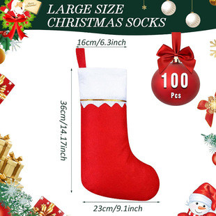 Christmas Decorations Gold Silk Christmas Stocking Holiday Candy Stocking Christmas Tree Pendant Candy Gift Bag Red Christmas Stocking