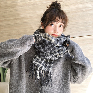 Spot gifts new Korean version of cashmere garbled large plaid scarf men's and women's shawl warm factory wholesale