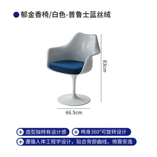 Nordic Simple Tulip 360 Study Computer Swivel Chair Designer Vintage vintage Milk Tea Shop Backrest Dining Chair