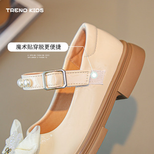 Girls Princess Shoes 2023 Autumn Korean Casual Square Mouth Shoes Girls Dance Shoes British Small Leather Shoes
