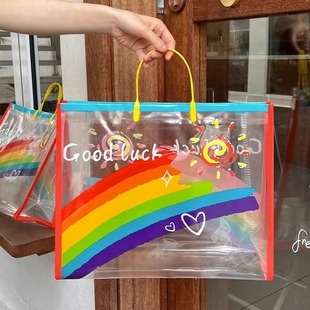 Сумка магазина одежды Rainbow прозрачная сумка для покупок упаковка для женской одежды Подарочная сумка в наличии оптом