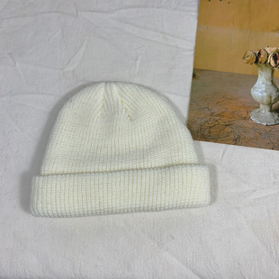 Self-produced autumn and winter trendy knitted melon skin hat female Korean solid color landlord hat outdoor warm Baotou hat cold hat