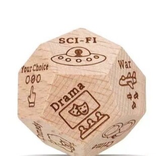 Cross-border board game wooden dice polyhedron twelve constellation table food posture wooden dice toy game wholesale