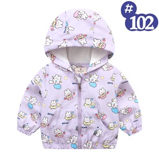 Factory Wholesale 2025 Children's Autumn New European and American Style Trench Coat Jacket for Girls, Short Zipper Cartoon Trench Coat