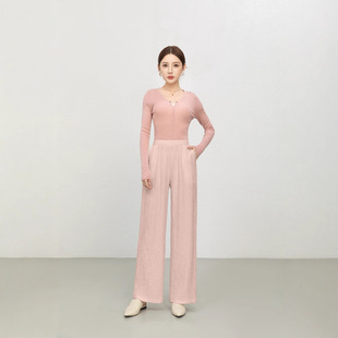 Organ Created Cloth Loose Waist Wide Leg Pants New 2025 Loose All-match High Waist Slimming Straight Texture Trousers