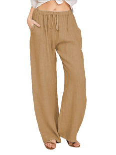 American Style Simple Style Solid Color Drawstring Casual Pants Loose Fashionable Straight Lazy Loose Waist All-match Slim Long Pants