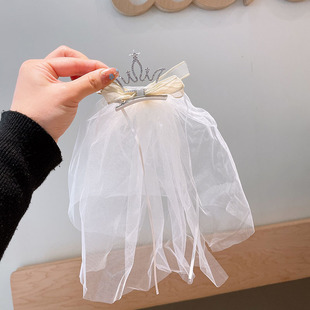 Korean Fairy Vessel Birthday Top Hat Hairband Princess Sweet Internet Celebrity Party Hairpin Headband Children's Veil Hair Accessories