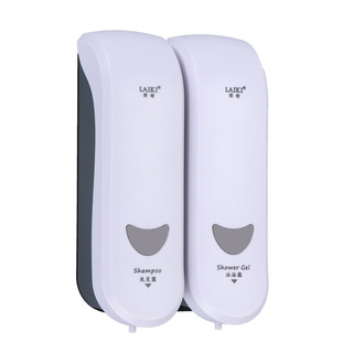 Hotel Hotel Double Head Hotel Soap Dispenser Household 300ml Manual Press Wall-Mounted Bathroom Soap Dispenser
