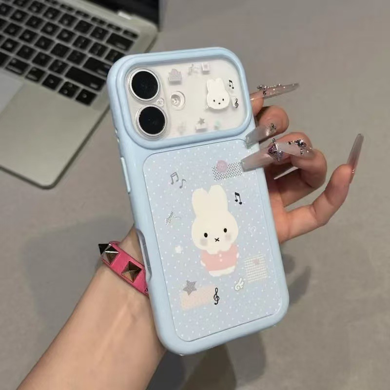Fun cartoon-themed instant Apple 17 Pro Max phone case, suitable for iPhone 16 transparent case, dopamine phone case