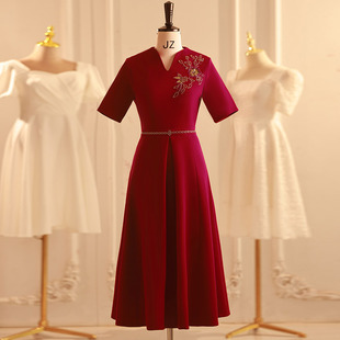 Hi Mother-in-law Wedding Dress 2025 New Noble Young Hi Mother Wedding Dress High-end Red Improved Cheongsam