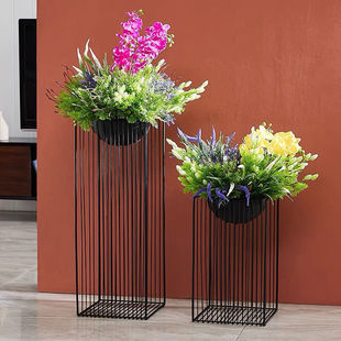 Nordic Simple Iron Floor-standing Flower Stand Living Room Flower Pot Plant Stand Green Flower Stand Creative Balcony Decoration