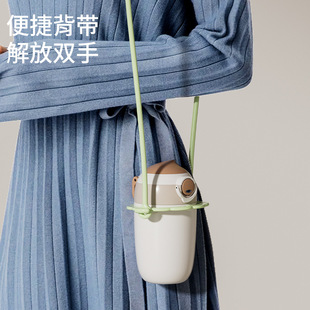 Cross-border Explosions Thermos Cup Set Back Water-lifting Portable Mineral Water Milk Tea Beverage Bottle Lanyard Universal Water Cup Crossbody Rope