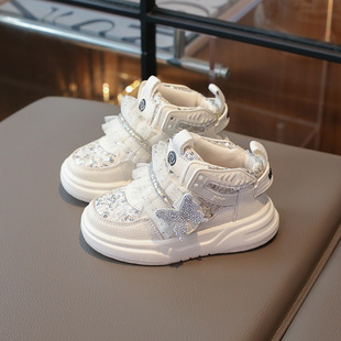 Children's Shoes Girls' Board Shoes 2024 Autumn New Middle and Large Children's Little Girl sneaker Soft Bottom Non-slip Children's Torre Shoes