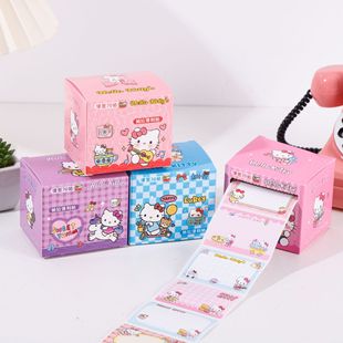 Мультяшная Sanrio новый тип вытягивания раскраски раскраски раскраски подписка милый студент с высоким лицом ручная канцелярская наклейка