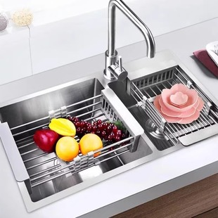 Dipping Dish Rack Household Kitchen Sink Storage Shelf Sink Stainless Steel Dish Bowl and Chopsticks Sink Drain Basket Peak Wo