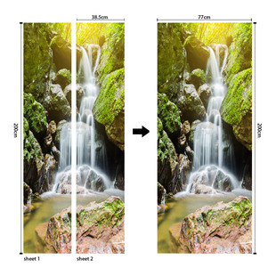Environmental protection 3D door stickers self-adhesive wholesale source manufacturers cross-border popular HD pattern waterproof anti-oil anti-fouling door stickers