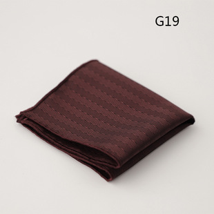 Factory in stock wholesale retro Korean style suit pocket towel design striped cashew wine red dark green square towel handkerchief