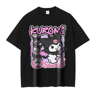 Kawaii Sanrio Kuromi T-shirt Cute Anime Cartoon Lovers' Pure