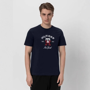 European Station Cotton Short-sleeved T-shirt Loose Casual Men's Fashion Brand Russian Letter Print Simple Summer Top