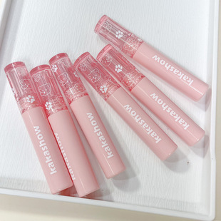 kakashow bubble bear lip glaze matte matte matte velvet lipstick lip gloss mud pure to white not easy to stick cup lip glaze