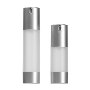 Xu Min in stock 30-50ml Electroplated Silver Vacuum Bottle Frosted Emulsion Press Bottle Portable Empty Bottle Small Sample Packaging Bottle