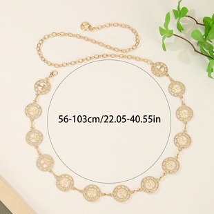 European and American Women's Round Metal Hollow Cross Waist Chain Simple All-match Body Chain Fashion European and American dress