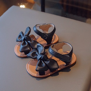Summer Korean Style Simple Soft Sole Girls' Sandals Bow Small and Medium Baby Beach Shoes Casual Children's Shoes sandals