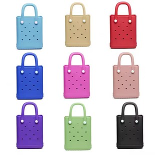 [Factory Outlet] Cross-border in stock EVA Jelly Bag Hole Bag Summer Beach Vacation Bag Simple Handbag