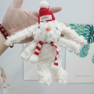 Internet Celebrant Explosive Ear-hanging Rabbit Plush Hand Rope Pendant Doll Small Fresh Couple Bag Hanging Ornaments Rabbit Doll Small Gift