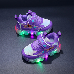 Children's light shoes girls' sneaker trendy 2023 Spring and Autumn new children's mesh shoes LDE luminous shoes casual Korean style