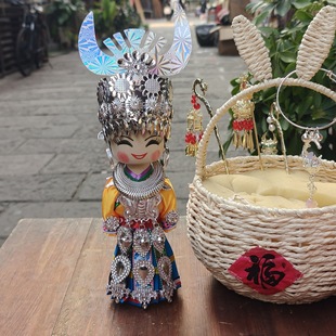 Minority Miao Doll Handmade (with feet) New Doll Ornaments Special Doll Tourist Souvenirs