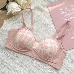 Japanese girl's thin underwear small chest push up breathable comfortable upper support anti-sagging wireless bra for women