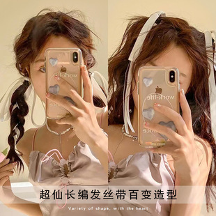 Braided Hair Rope Ballet Ribbon Tie Hair Ribbon Headwear Double Ponytail Bow Hair Accessories Hair Band Women's Tie Rope Hair Rope