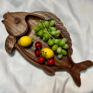 Fish Dried Soaking Table New Chinese-style Annual Fish Tea Tray Small Walnut Tea Set for Office and Home Use