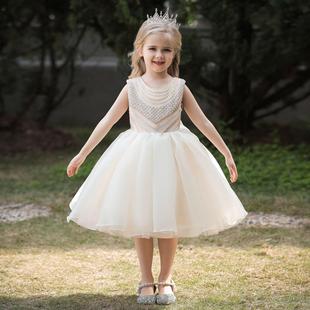 2024 Girl Party Dress Children Beaded Princess Dress Poncho Flower Girl Wedding Dress Girl's Evening Dress