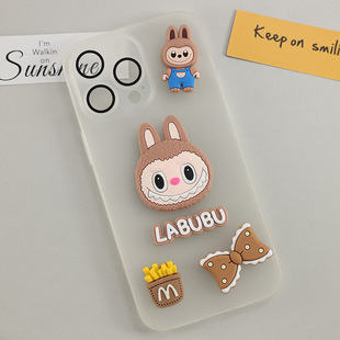 Мультфильм labubu Labu ювелирные аксессуары для мобильных телефонов плоский корпус пвх патч diy аксессуары тапочки застежка чашка наклейки