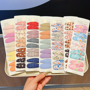 10 cards in Europe and the United States cross-border side clip children's cute bb clip does not hurt the hair high sense fabric side flower clip