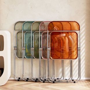 Transparent Chair Folding Table Acrylic Internet Popular Household Portable Balcony Table and Chair Combination Nordic Coffee Table Transparent Table