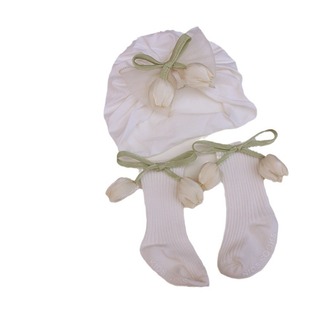 Love Yarn Bow Baby Hat Cute Indian Hat Baby Girl's Fontanelle Hat Newborn Child's Fetal Hat