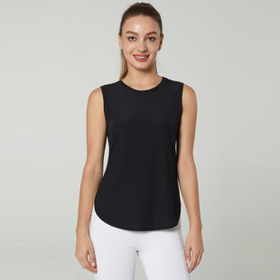 Professional Yoga Clothing Women's Loose T-shirt Outer Wear Running Fitness Top Quick-drying Vest Sleeveless Sports Blouse Summer