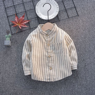 Boys' Blue Plaid Long-sleeved Shirt 2025 Spring and Autumn New Spring and Autumn Children's Shirt Children's Trendy Baby Jacket
