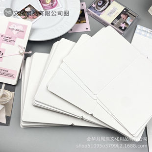 Simple ins blank folding card paper manual diy paste Adou small card fold gold greeting card double-sided protection thickened