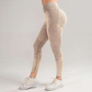 Waist Letter Peach Hip Yoga Pants Women's High Waist Hip Tight Fitness Pants High Elastic Seamless Sports Tight Pants