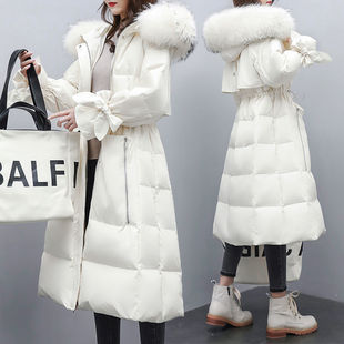 [True Fox Fur] [White Duck Down] Long Down Jacket Over Knee Waist Thickened 2024 New Slim-Fit Slimming